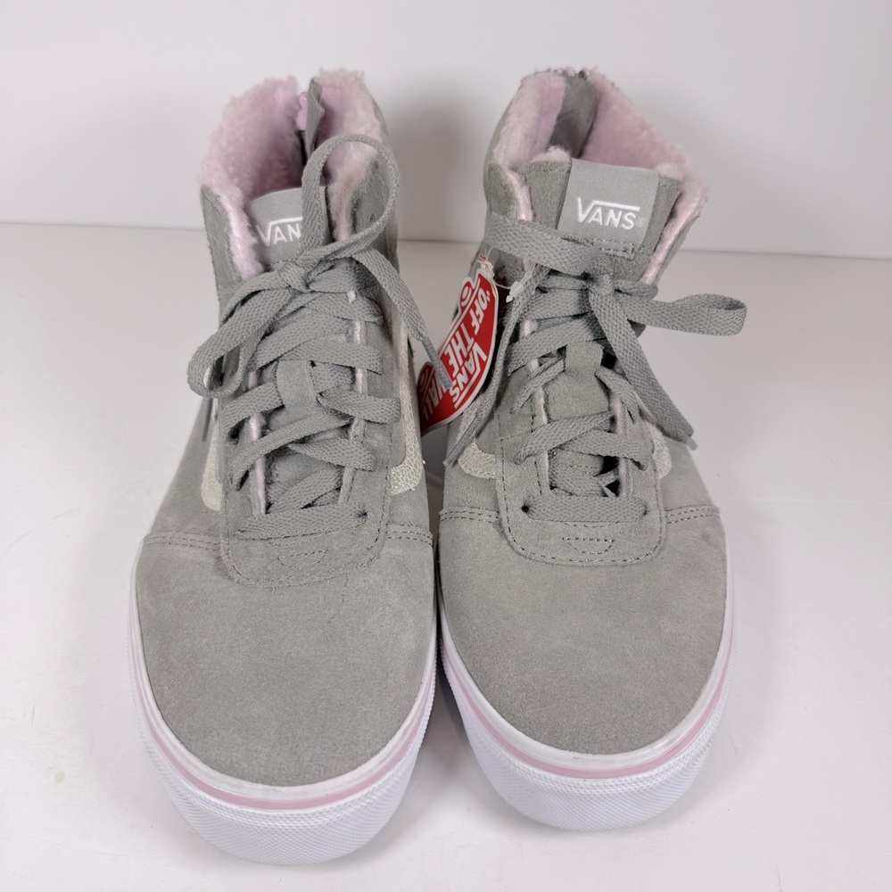 NWT VANS Kids‎ Sk8 Gray and Pink High-Top Sneakers Size 6